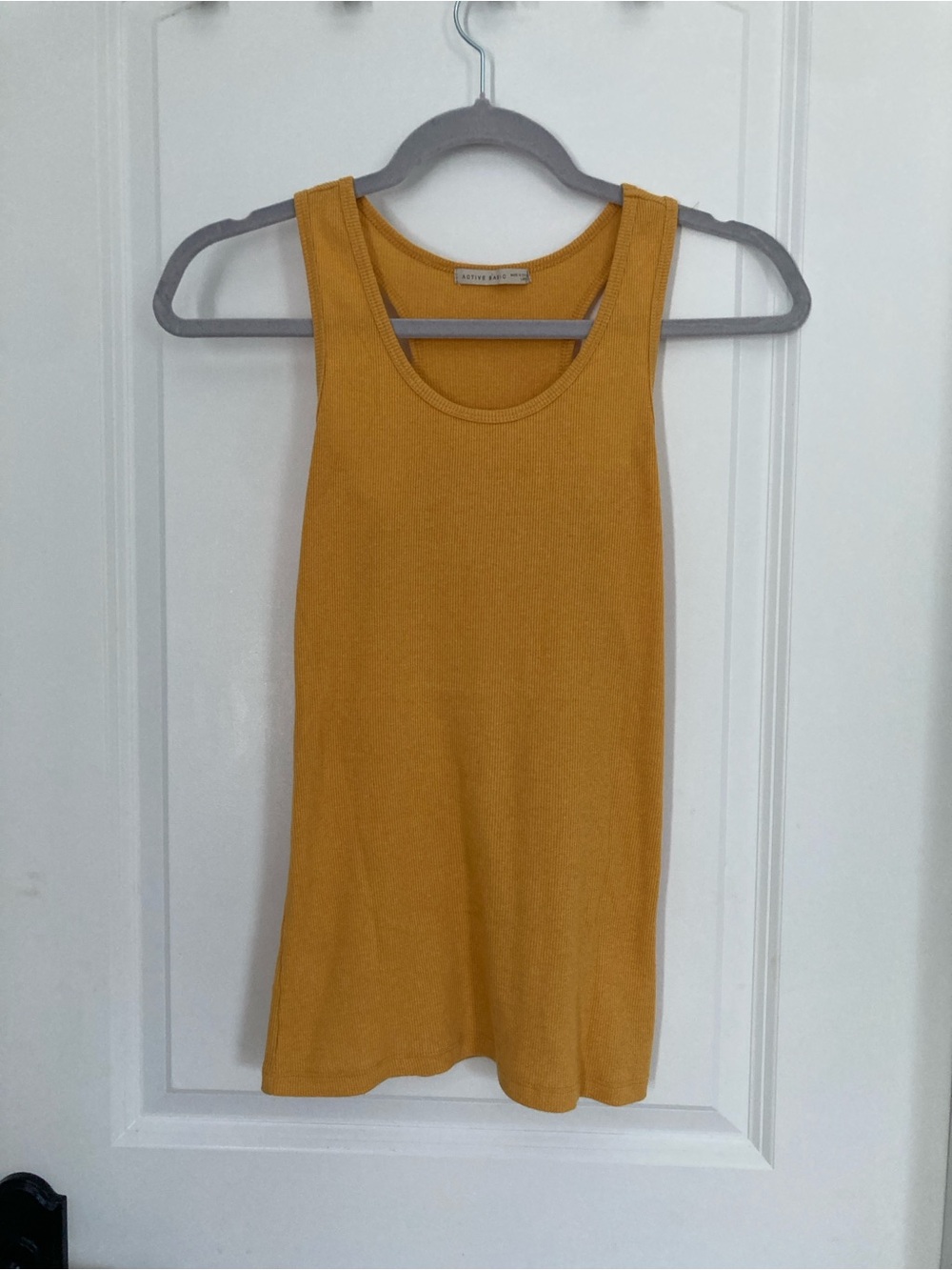 Active Basic Mustard Ribbed Tank - Women's